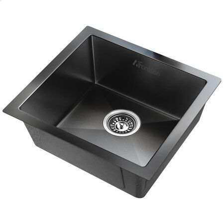 ALFORDSON Kitchen Sink Stainless Steel Drop in Flush Under Mount 440X440MM Black