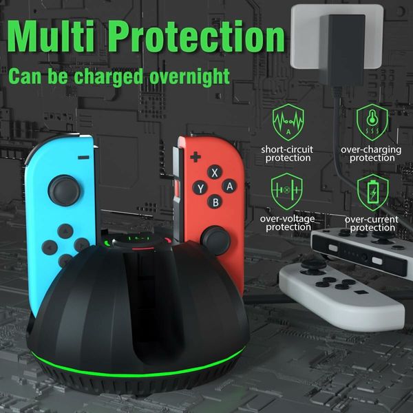 Controller Charging Dock for Switch, Switch Charger Compatible with Switch OLED Joy Con