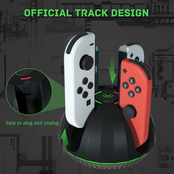 Controller Charging Dock for Switch, Switch Charger Compatible with Switch OLED Joy Con