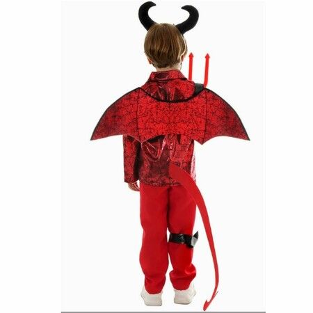 135-145cm Boy Devil Costume  Devil Jacket Outfit Horn headwear Wings Dress up Halloween Christmas Party Costume