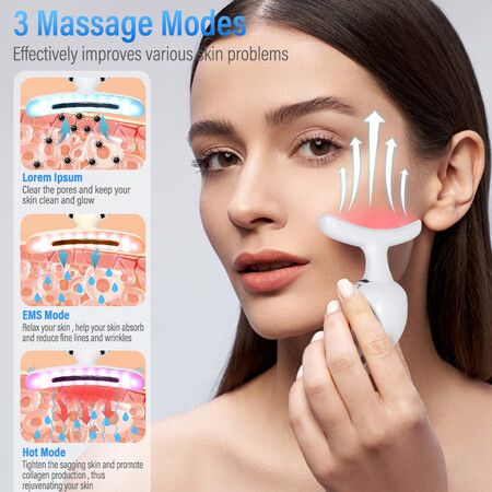 Neck Face Beauty Tool, Skin Care Facial Massager, 7 in 1 Skin Care Neck Facial Beauty Device, Improve Firm Tightening