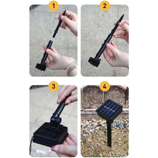 Set of 5 Santa Claus Solar Path Lights8 LED Modes Outdoor Stake Lights ArtCreativity for Pathway and Backyard Decor