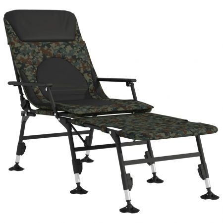 Fishing Bedchair with Adjustable Mud Legs Foldable Camouflage