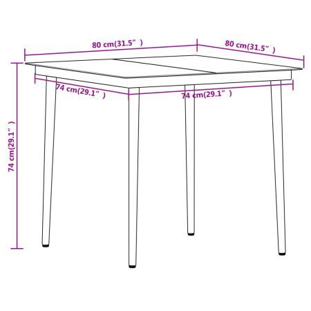 3 Piece Garden Dining Set Brown