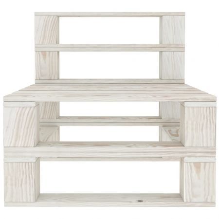 5 Piece Garden Pallet Lounge Set Solid Pinewood White