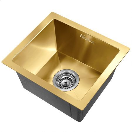 ALFORDSON Kitchen Sink Stainless Steel Drop in Flush Under Mount 340X310MM Gold