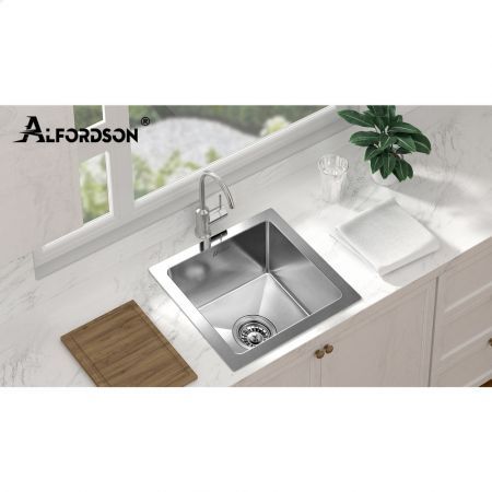 ALFORDSON Kitchen Sink Stainless Steel Drop in Flush Under Mount Basin 340X310MM