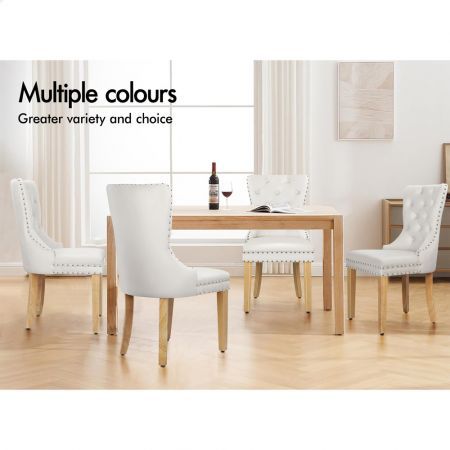 ALFORDSON 2x Dining Chairs Kitchen Lounge Velvet White