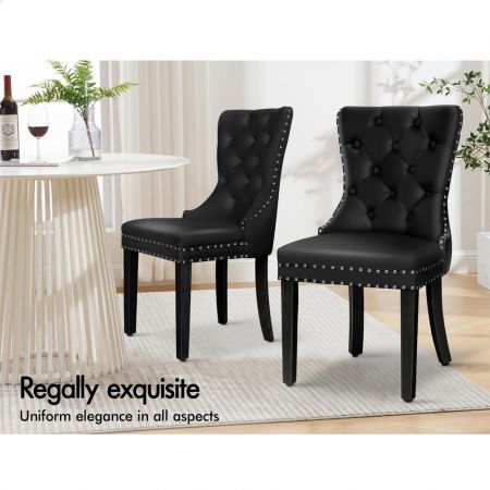 ALFORDSON 2x Dining Chairs Kitchen Lounge Black