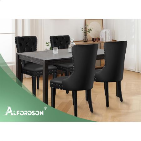 ALFORDSON 2x Dining Chairs Kitchen Lounge Black