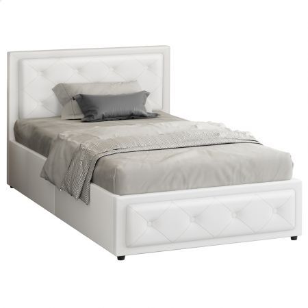 ALFORDSON Bed Frame King Single Gas Lift Storage Mattress Base Leather White