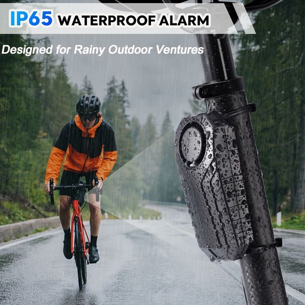 Bike Alarm,120dB Loud Waterproof Wireless E-Bike Motorcycle Alarm with Remote,Anti-Theft Vibration Motion Sensor Multipurpose Security Alarm System