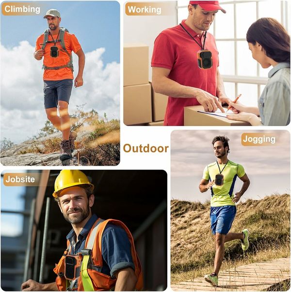 Portable Waist Fan, Rechargeable 3 speed Personal Under Shirt Clip Fan, Orange