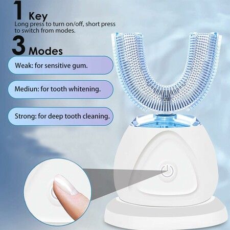 Ultrasonic Toothbrush, Automatic Toothbrush 360 Degree Auto Sonic Toothbrush, Teeth whitening Brush with Timer