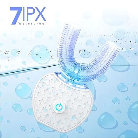 Ultrasonic U-Automatic Toothbrushes for Teeth Whitening, Wireless Charging and LED Light, Waterproof IPX7