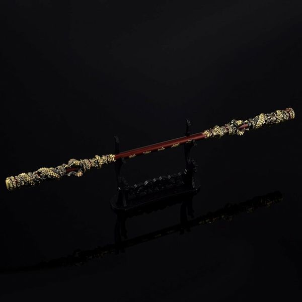 Monkey King Staff, Black Myth: Sun Monkey King Game Weapon Ruyi Golden Cudgel, Copper Cloud Rod Alloy and Weapons Furnishings, Pilgrimage to The West-Eripheral Game Model, JinGuBang 22CM