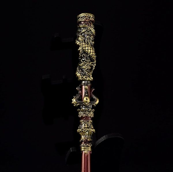 Monkey King Staff, Black Myth: Sun Monkey King Game Weapon Ruyi Golden Cudgel, Copper Cloud Rod Alloy and Weapons Furnishings, Pilgrimage to The West-Eripheral Game Model, JinGuBang 22CM