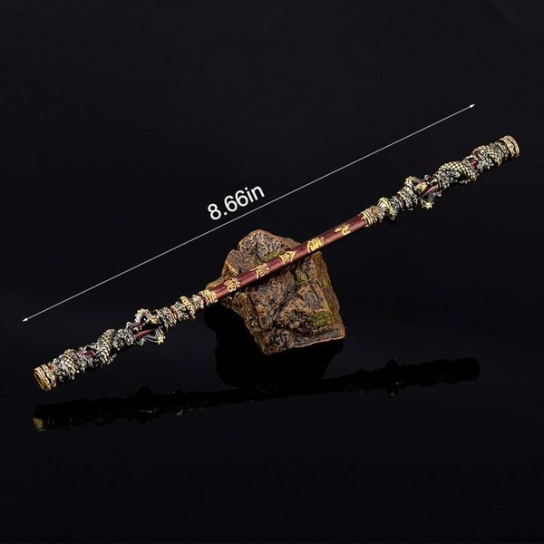 Monkey King Staff, Black Myth: Sun Monkey King Game Weapon Ruyi Golden Cudgel, Copper Cloud Rod Alloy and Weapons Furnishings, Pilgrimage to The West-Eripheral Game Model, JinGuBang 22CM