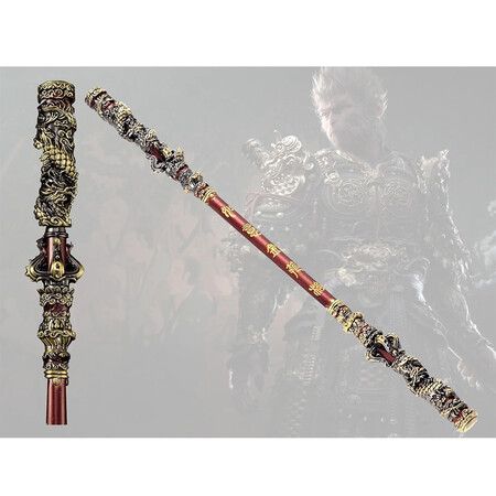 Monkey King Staff, Black Myth: Sun Monkey King Game Weapon Ruyi Golden Cudgel, Copper Cloud Rod Alloy and Weapons Furnishings, Pilgrimage to The West-Eripheral Game Model, JinGuBang 22CM