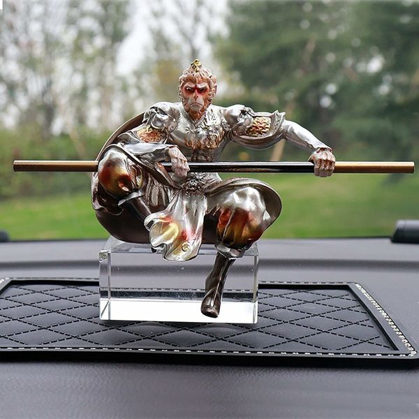 Black Myth Wukong Car Decorations Art Relievo, Wukong Action Figure Monkey Figurines Monkey King Decor, the Next Generations 3A Game Sun Wukong Statue Model Decoration Collectible Dolls