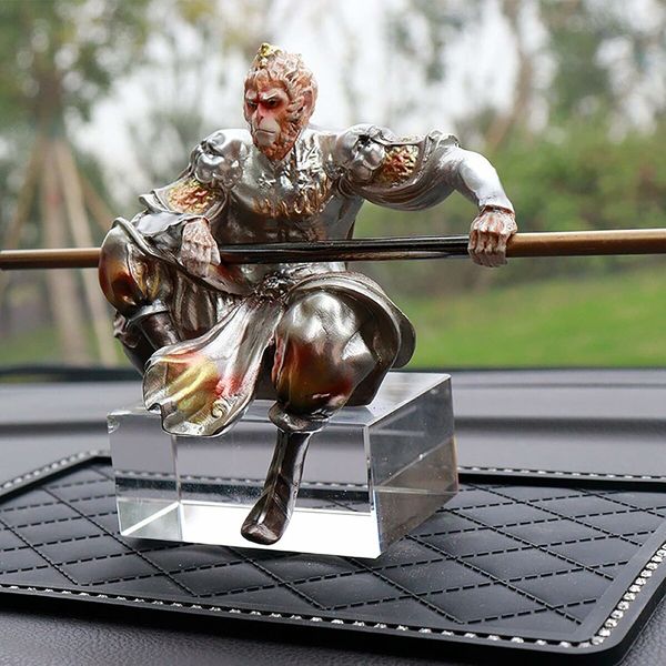 Black Myth Wukong Car Decorations Art Relievo, Wukong Action Figure Monkey Figurines Monkey King Decor, the Next Generations 3A Game Sun Wukong Statue Model Decoration Collectible Dolls