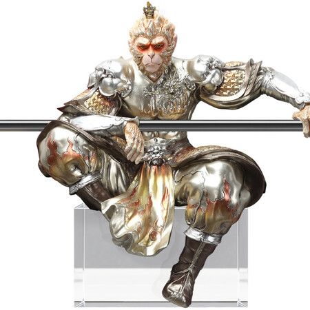 Black Myth Wukong Car Decorations Art Relievo, Wukong Action Figure Monkey Figurines Monkey King Decor, the Next Generations 3A Game Sun Wukong Statue Model Decoration Collectible Dolls