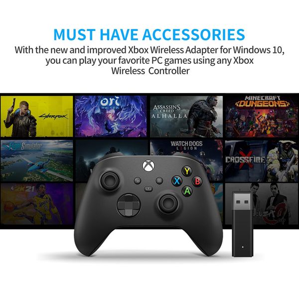 Wireless Adapter with Original IC Chip Compatible with X box One Controller for PC Windows