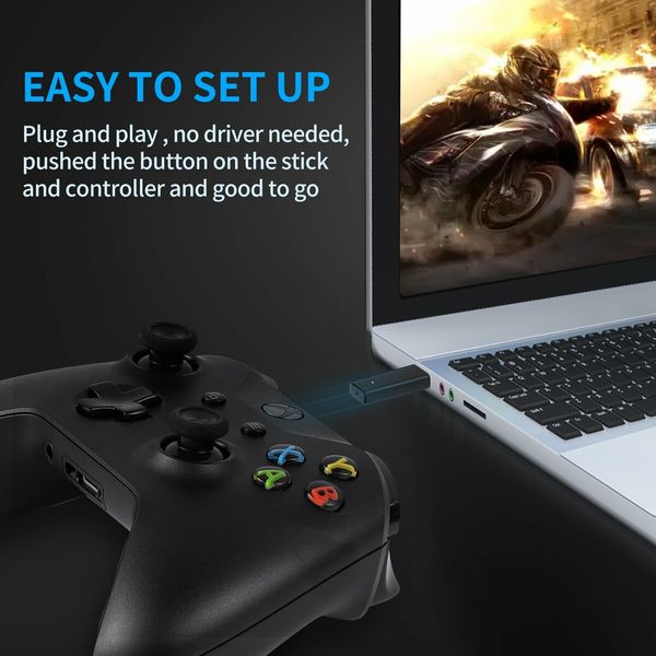 Wireless Adapter with Original IC Chip Compatible with X box One Controller for PC Windows