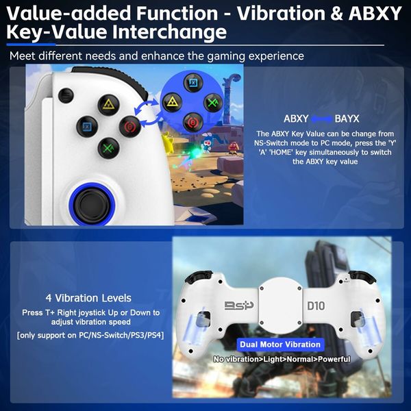 Expandable 143-260mm Game Controller with semiconductor cooling fan iPhone Android iPad Tablet  NSSwitch PS4 PS5 Xbox Col.White