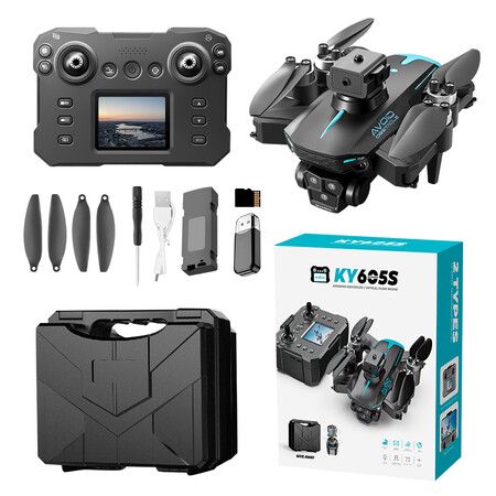 2024updated 4Kmax Drone Triple Cameras Obstacle Avoidance 2 Batteries Altitude Hold HD Video Transmission Aerobatic Rolls Speed Adjustment