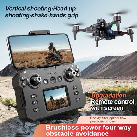 2024updated 4Kmax Drone Triple Cameras Obstacle Avoidance 2 Batteries Altitude Hold HD Video Transmission Aerobatic Rolls Speed Adjustment