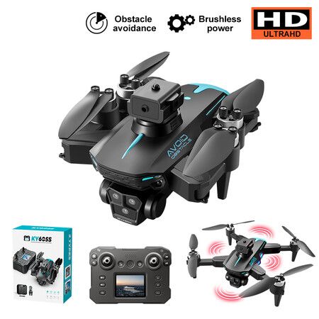 2024updated 4Kmax Drone Triple Cameras Obstacle Avoidance 2 Batteries Altitude Hold HD Video Transmission Aerobatic Rolls Speed Adjustment