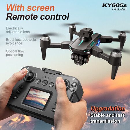 2024updated 4Kmax Drone Triple Cameras Obstacle Avoidance 2 Batteries Altitude Hold HD Video Transmission Aerobatic Rolls Speed Adjustment