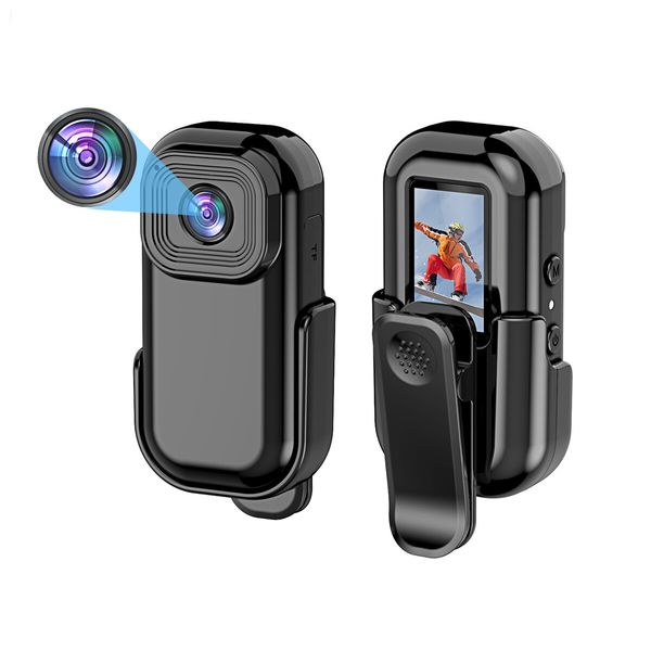 Mini 1080P Action Camera Wearable Sports Body Camera Pocket Helmet Camera Vlogging Multi-Function Black