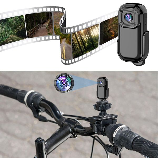 Mini 1080P Action Camera Wearable Sports Body Camera Pocket Helmet Camera Vlogging Multi-Function Black