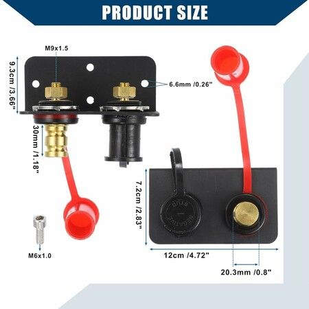 48V 250A Battery Jumper Post Panel, External Battery Blocks for ATV UTV RV Boat Car Tractor Truck Charging