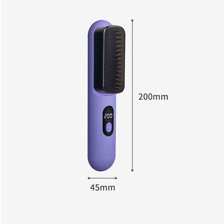 Mini Portable Straightening Brush for Travel, USB Rechargeable Negative Ion Hot Comb Straightener for Lightweight Carry (Purple)