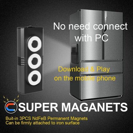 Magnetic Voice Activated Recorder,No Need Connect with PC,Download & Play on The Mobile Phone,APP for Andriod iOS,Audio Recorder for Meeting Interview