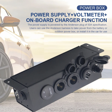 12/24V Multi-Function Power Box Charger With USB-C Output For RV Vehicles Trailers SUV Boat