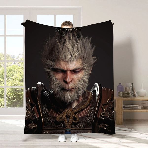 Game Black Myth Wukong 150x130cm Merchandise Soft Flannel Throw Blanket Gift for Men Kids