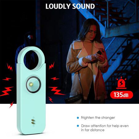 Personal Safety Alarm for Women, Travel Safety Keychains Siren Whistle, Loud Alarm, LED Strobe Light, Personal Emergency Security Safe Devices Key Chain Alarm for Kids Elderly, Blue