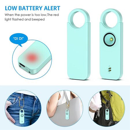 Personal Safety Alarm for Women, Travel Safety Keychains Siren Whistle, Loud Alarm, LED Strobe Light, Personal Emergency Security Safe Devices Key Chain Alarm for Kids Elderly, Blue