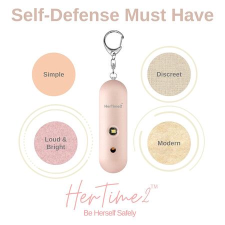 Personal Safety Alarm for Women, Travel Safe and Waterproof Self Defense Alarm for Women by Women, Safety Alarm Keychain for Women, Loud Alarm, Strobe Light, Keychain Alarm, Rose Gold