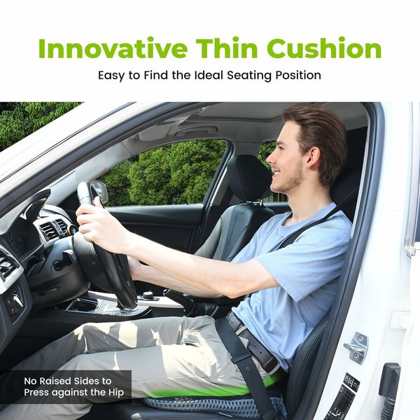 Wedge Car Seat Cushion for Driving Broaden Vision by Raised Back,Soft Dense Memory Foam Car Seat Cushion for Car Seat Driver/Passenger Offer Comfort and Relief for Sciatica,Hip