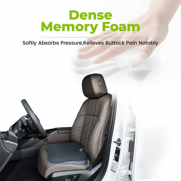 Wedge Car Seat Cushion for Driving Broaden Vision by Raised Back,Soft Dense Memory Foam Car Seat Cushion for Car Seat Driver/Passenger Offer Comfort and Relief for Sciatica,Hip