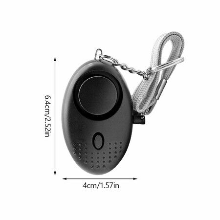 Personal Safety Alarm Keychain For Women Eldery Kid with LED Light Emergency 130dB Sound Keyring Portable Color Black