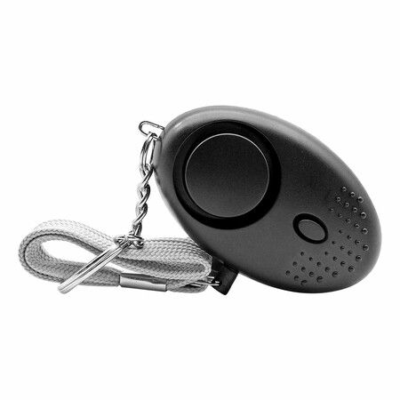 Personal Safety Alarm Keychain For Women Eldery Kid with LED Light Emergency 130dB Sound Keyring Portable Color Black