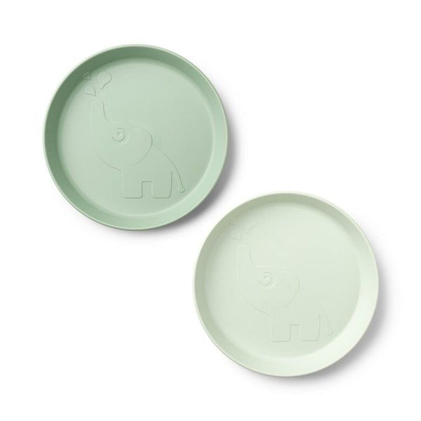 Kiddish Raffi Plate 2 Pack-Green