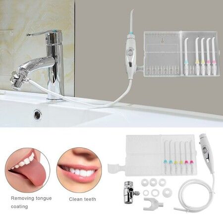 Non Electric Water Flosser 6  Family Use Oral Irrigator Adjustable Faucet Shower Spa Water Pressure Dental Oral Care Tooth Cleaning