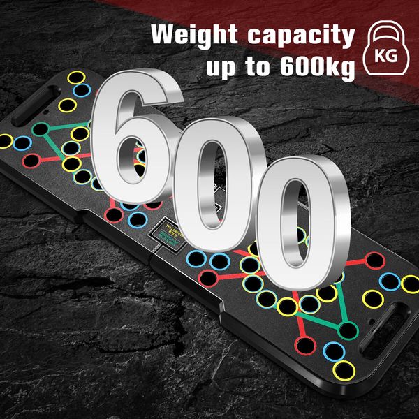 Foldable Push Up Board Home Gym Fitness Equipment Exerciser Floor Chest Exercise Mat Pad Strength Training Plate Machine with Counter Bar Handles